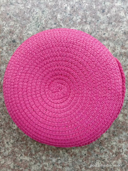 Solid Color Straw Bag