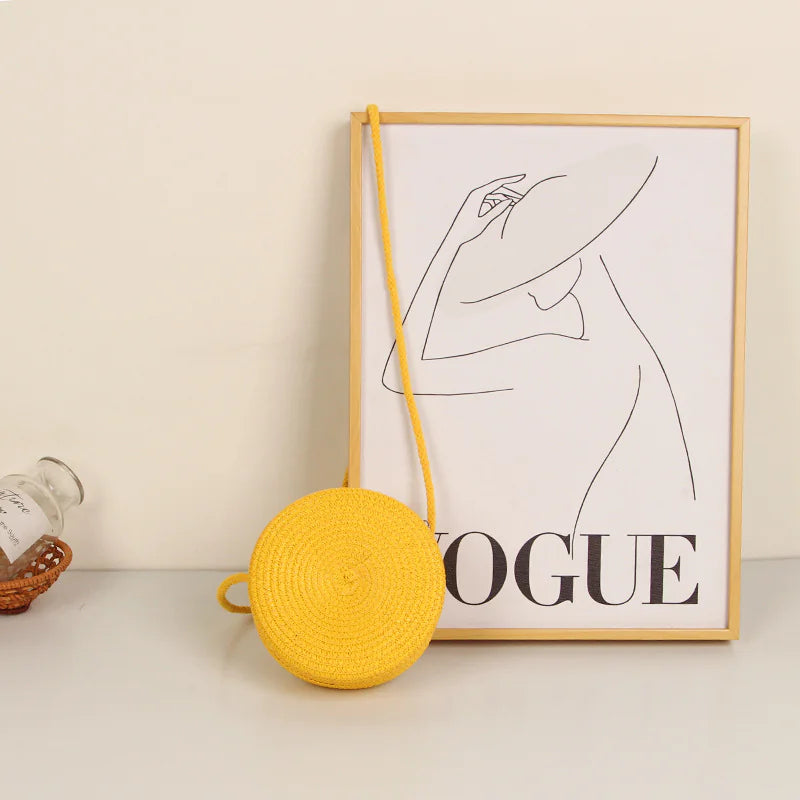 Solid Color Straw Bag