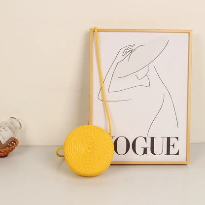 Solid Color Straw Bag