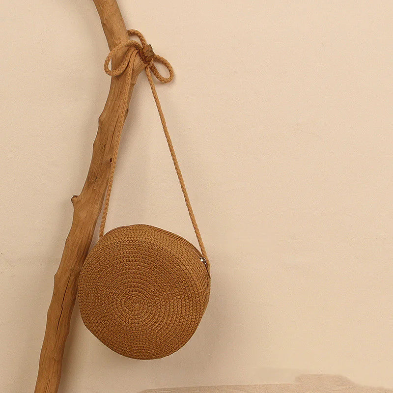 Solid Color Straw Bag